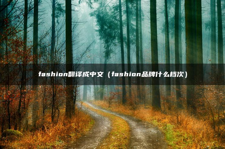 fashion翻译成中文（fashion品牌什么档次）