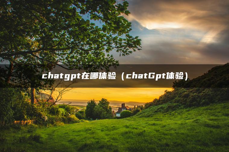 chatgpt在哪体验（chatGpt体验）