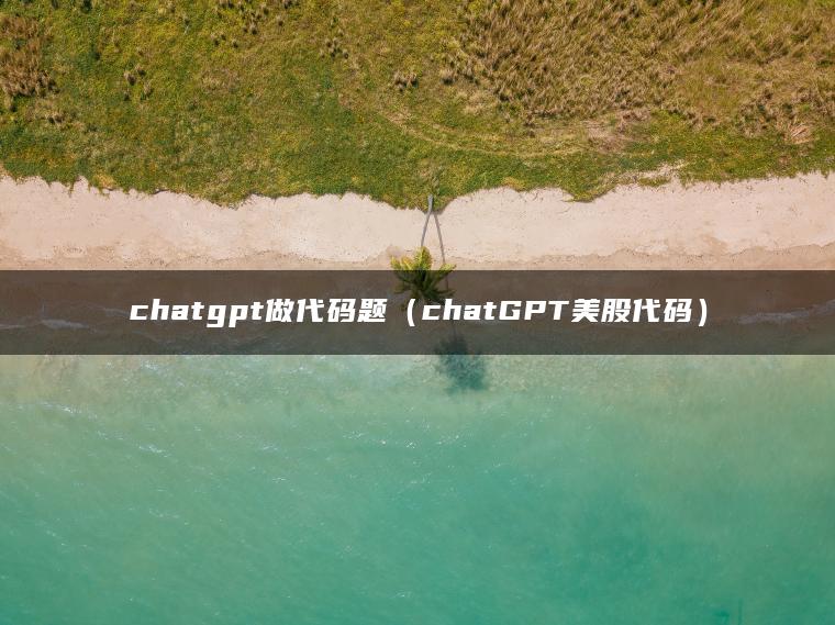 chatgpt做代码题（chatGPT美股代码）